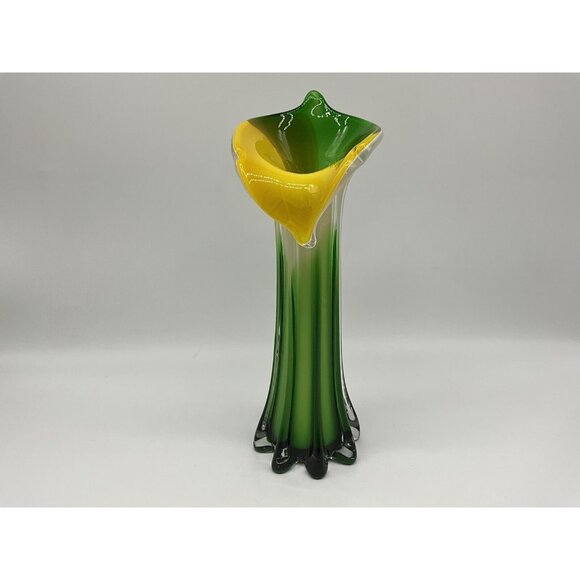 Jack In The Pulpit Calla Lily Vase 11.5 Inches Tall By Pier 1 Imports Vintage - Picture 7 of 16